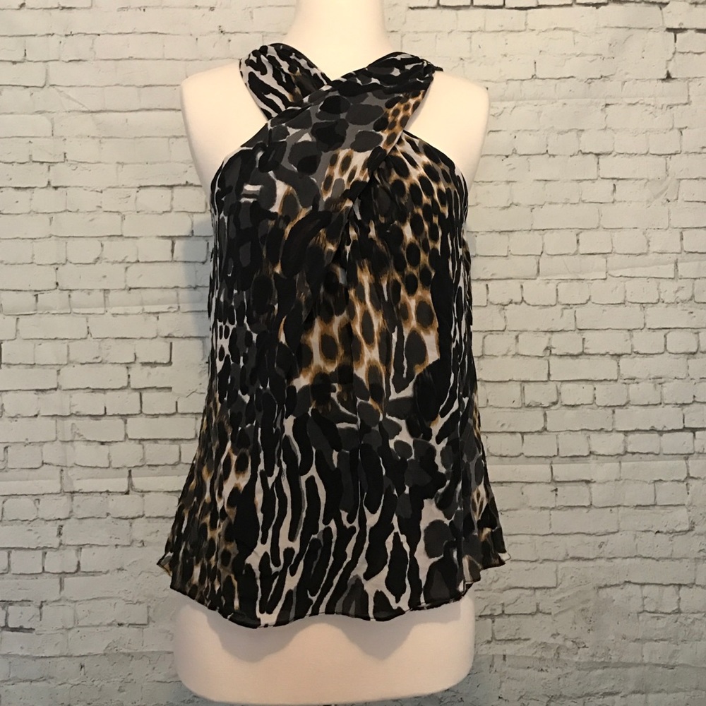 Trina Turk leopard print blouse